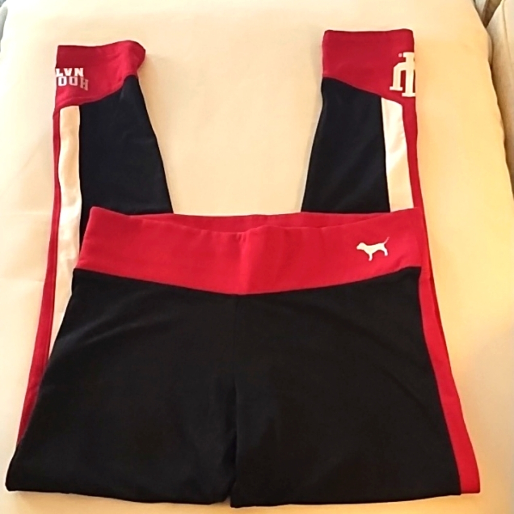 Pink Indiana University Ultimate Black White & Red Yoga Pants